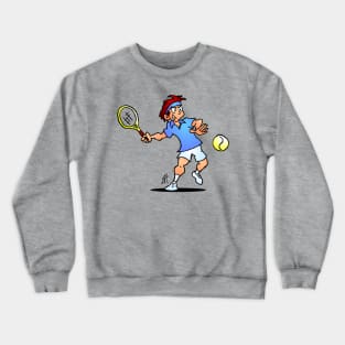 Tennis player hitting a forehand Crewneck Sweatshirt